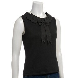 Elio Women's Sleeveless Knit Black Top.