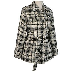 Cecil Gee Women's Plus Size Zebra Tweed Wool Blend Belted Jacket