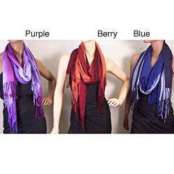 Faux Pashmina Ombre Stripe Scarves (Set of 3)