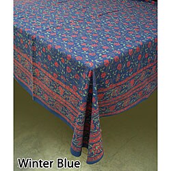 Fair Trade Winter Blue Table Covers/ Napkin Set (India)