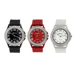 Geneva Women's Platinum CZ Accent Watch