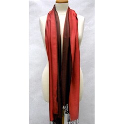 Silk Two-tone Chocolate/ Rose Reversible Scarf (India)