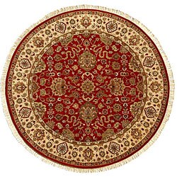 Hand-knotted Nawada Wool Rug (5' Round).