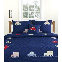 Cottage Home 'Toy Cars' Reversible Solid Quilt Set