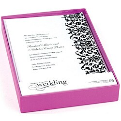 Damask Flocked Printable Invitations and Envelopes (Box of 25)