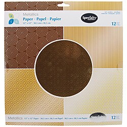 Metallics 12x12 Gold Paper Pad (12 Sheets)