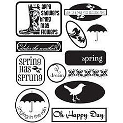 Autumn Leaves 'Wellies & Brellas' Stampology Clear Stamps Full Sheet