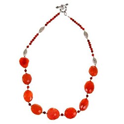 Silver Carnelian Agate Necklace (Thailand)