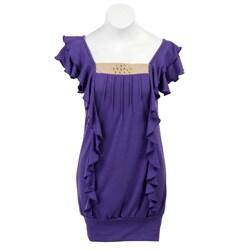 Hype Girl's Gold Sparkle Flutter Dress.