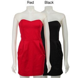 Necessary Objects Junior's Sateen Corset Dress.