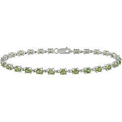 Sterling Silver Green Peridot Bracelet
