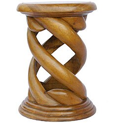 Thailand Twist End Table-Hand-carved Acacia