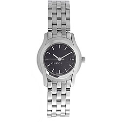 Gucci Women's 5505 Stainless Steel Black Dial Watch