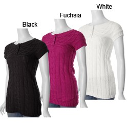 CiSono by Adi Junior's Short-sleeve Cable Knit Sweater.