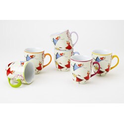 Tea Mugs | Gift Coffee Mugs | Great Coffee Mugs | Colored Coffee Mugs | Colorful Coffee Mugs | Elegant Coffee Mugs | Make Your Own Coffee Mugs | Classic Coffee Mugs - Classic Coffee & Tea by Yedi Dancing Fairies Collection Mugs (Set of 6)