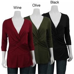 M by M Kalan Women's Criss-cross Front Knit Top