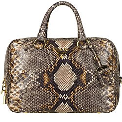 Prada Cervo Lux Print Bowler Bag