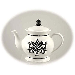 Hand-painted Black and WhiteTeapot