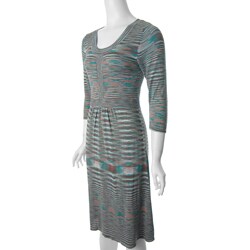 Sangria Women's 3/4-sleeve Stripe Sweater Dress.