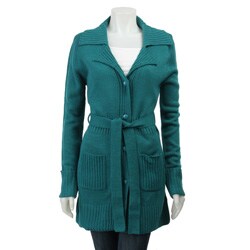 Chances R Women's Notch Collar Belted Sweater.