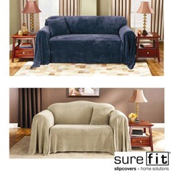 Sure Fit Plush Sofa Throw Cover