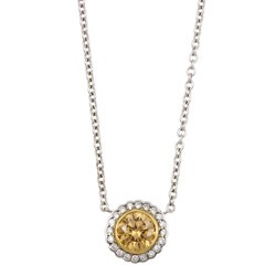 18k Gold 1 1/5ct TDW Champagne and White Diamond Necklace (G-H, SI1-SI2)
