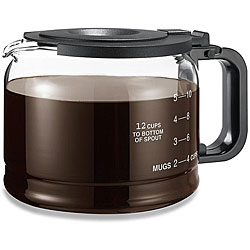 Universal Glass 12-cup Pause and Serve Black Replacement Carafe