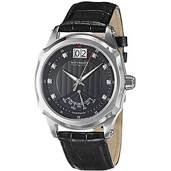 Wittnauer Men's Ambassador Steel Case Leather Strap Watch