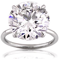 Platinum 10ct TDW GIA Certified Brilliant-cut Diamond Solitaire Ring (F, VVS2) (Size 6.5)