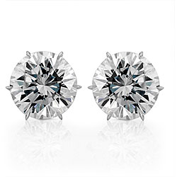 18k White Gold 10 9/10ct TDW Certified Diamond Stud Earrings (F-G, VS1-VS2)