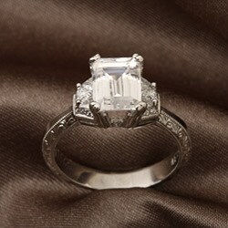 Tacori Platinum CZ and 1/3ct TDW Diamond Engagement Ring (G, VS) (Size 6.5)