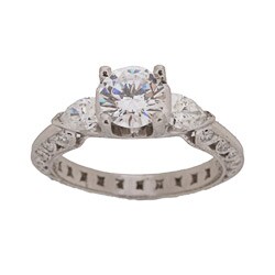 Tacori Platinum CZ and 3/4ct TDW Diamond Engagement Ring (G, VS)