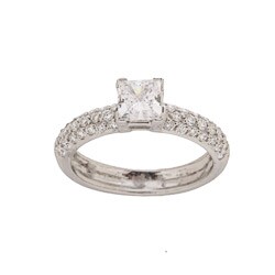 Tacori Platinum CZ and 1/2ct TDW Diamond Engagement Ring (G, VS) (Size 6.5)