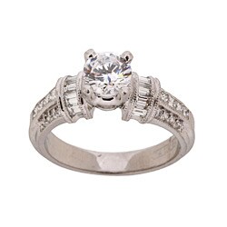 Tacori Platinum CZ and 5/8ct TDW Diamond Engagement Ring (G, VS) (Size 6.5)