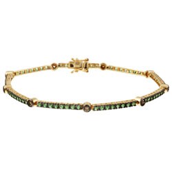 Encore by Le Vian 14k Gold Tsavorite and 1/5ct TDW Brown Diamond Bracelet