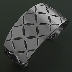 Stainless Steel Harlequin Cuff Bangle Bracelet (Italy)