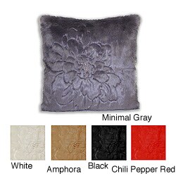 Adele 20-inch Faux Fur Embroidered Decorative Pillows (Set of 2).