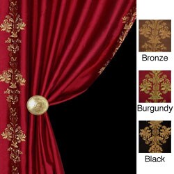 Emperor Embroidered Rod Pocket Curtain Panel (54 in. x 96 in.)
