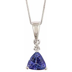 14k White Gold Tanzanite and Diamond Necklace