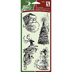 Inkadinkado Holiday Sentiments Clear Seasonal Stamps