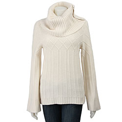 Magaschoni Women's Cashmere Cowl Neck Sweater.