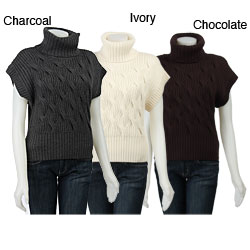Magaschoni Women's Cable Knit Short-sleeve Sweater