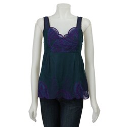Hype Margarita Embroidered Silk Chiffon Top