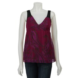 Hype Women's Embroidered Silk Chiffon Top