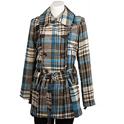 Cecil Gee Women's Wool Blend Blue Plaid Jacket