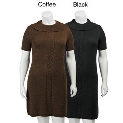 Rabbit Rabbit Rabbit Women's Plus Size Cowl Neck Sweater Dress.
