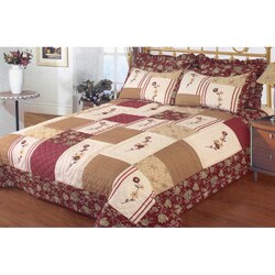 Claret Combo 3-piece Quilt Set
