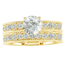14k Gold 2 1/2ct TDW Diamond Eternity Bridal Ring Set (H, I1)
