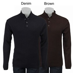 Michael Brandon Men's Button-up Rib Sweater
