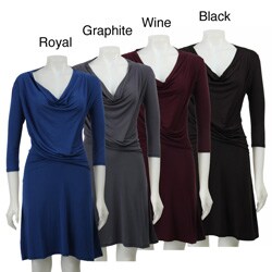 linQ Women's Side Drape Dress
